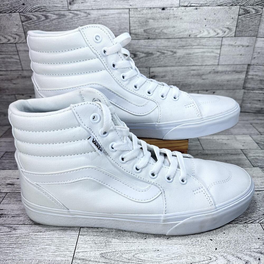 Vans Shoes Womens Size 10 White High Top Canvas Skate Sneakers Filmore